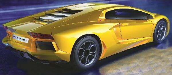 Airfix - Quickbuild Lamborghini Aventador Lp 400-4 - Gul - J6026