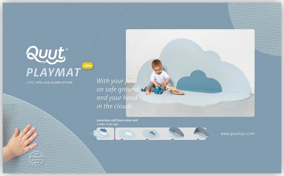 Quut - Stor Legemåtte - Sky Støvet Blå - Large