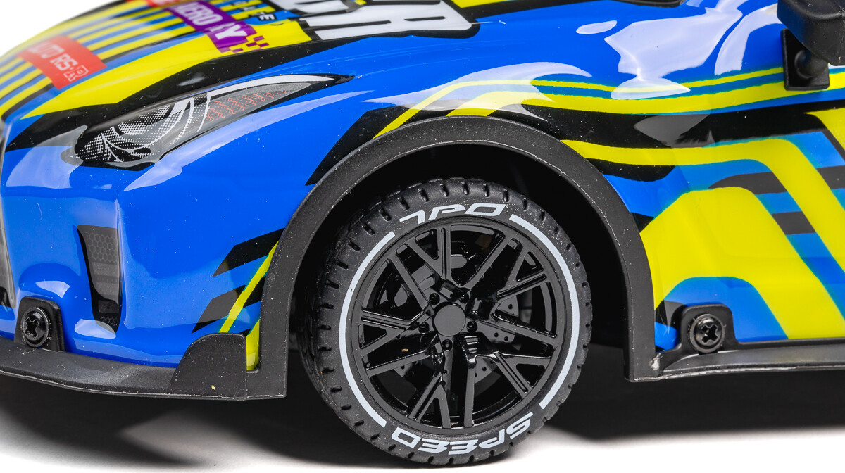 Tec-Toy - Racer Rc Bil Med Lys - 1 18 - 2 4 Ghz - 20 Kmt - Blå Gul