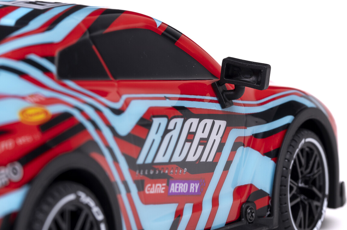Tec-Toy - Racer Rc Bil Med Lys - 1 18 - 2 4 Ghz - Rød Blå