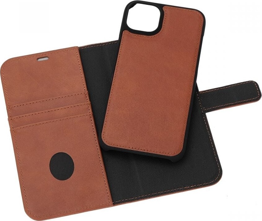 Radicover - Antistråling Flip Cover - Iphone 14 Plus - Læder - Brun