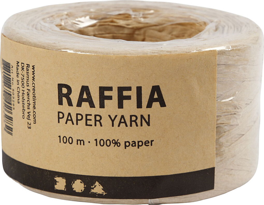 Raffia Papirgarn - B 7-8 Mm - Sand - 100 M