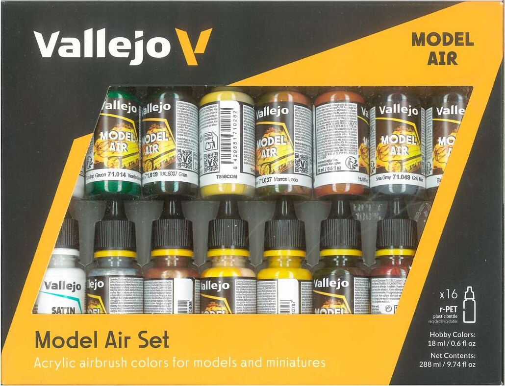 Vallejo - Model Air Maling Sæt - Railway Europe - 16X17 Ml