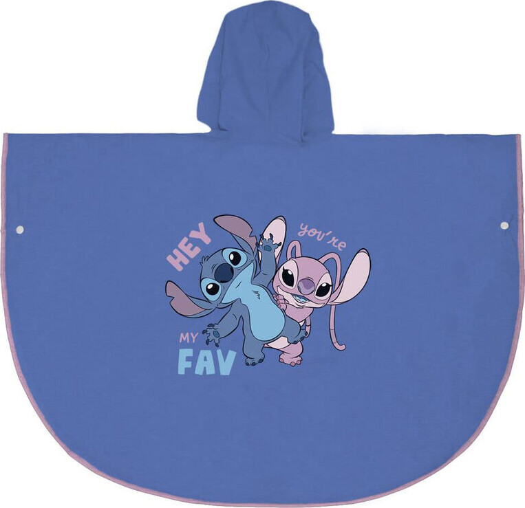 Stitch - Regn Poncho Til Børn - Blå