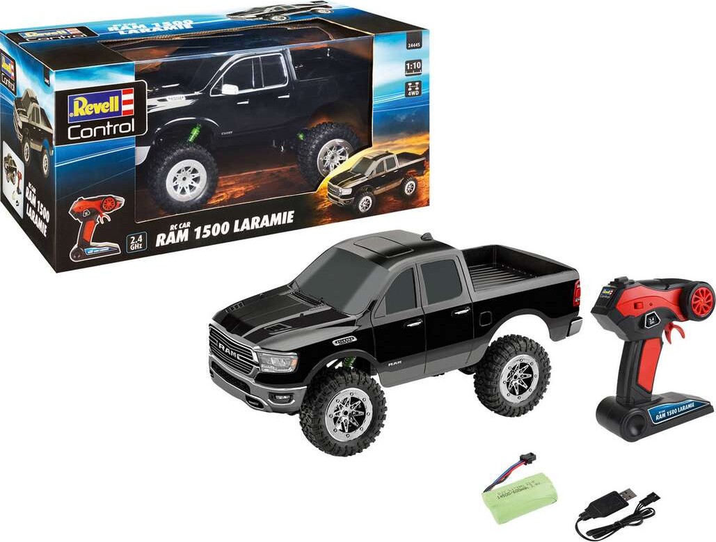 Dodge Ram 1500 Laramie Fjernstyret Bil - 1 10 - Revell Control - Sort