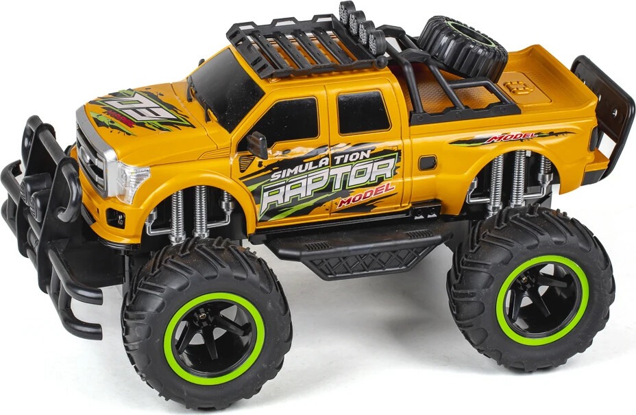 Fjernstyret Bil Med Lys - Raptor Dirt Stars - 1 12 - Gul