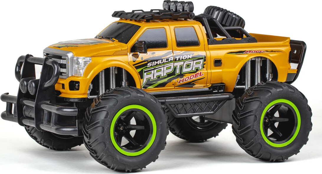 Fjernstyret Bil Med Lys - Raptor Dirt Stars - 1 12 - Gul