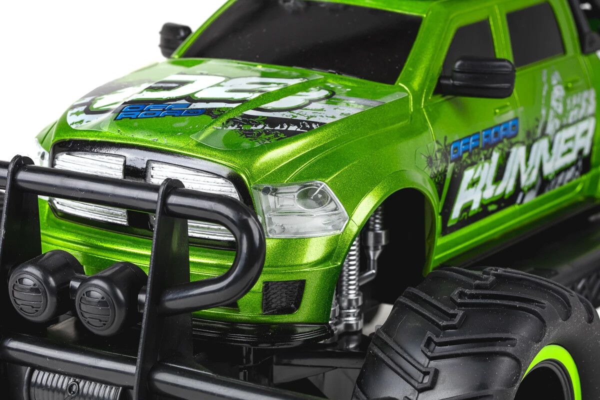 Fjernstyret Bil Med Lys - Raptor Runner Dirt Stars - 1 12 - Grøn