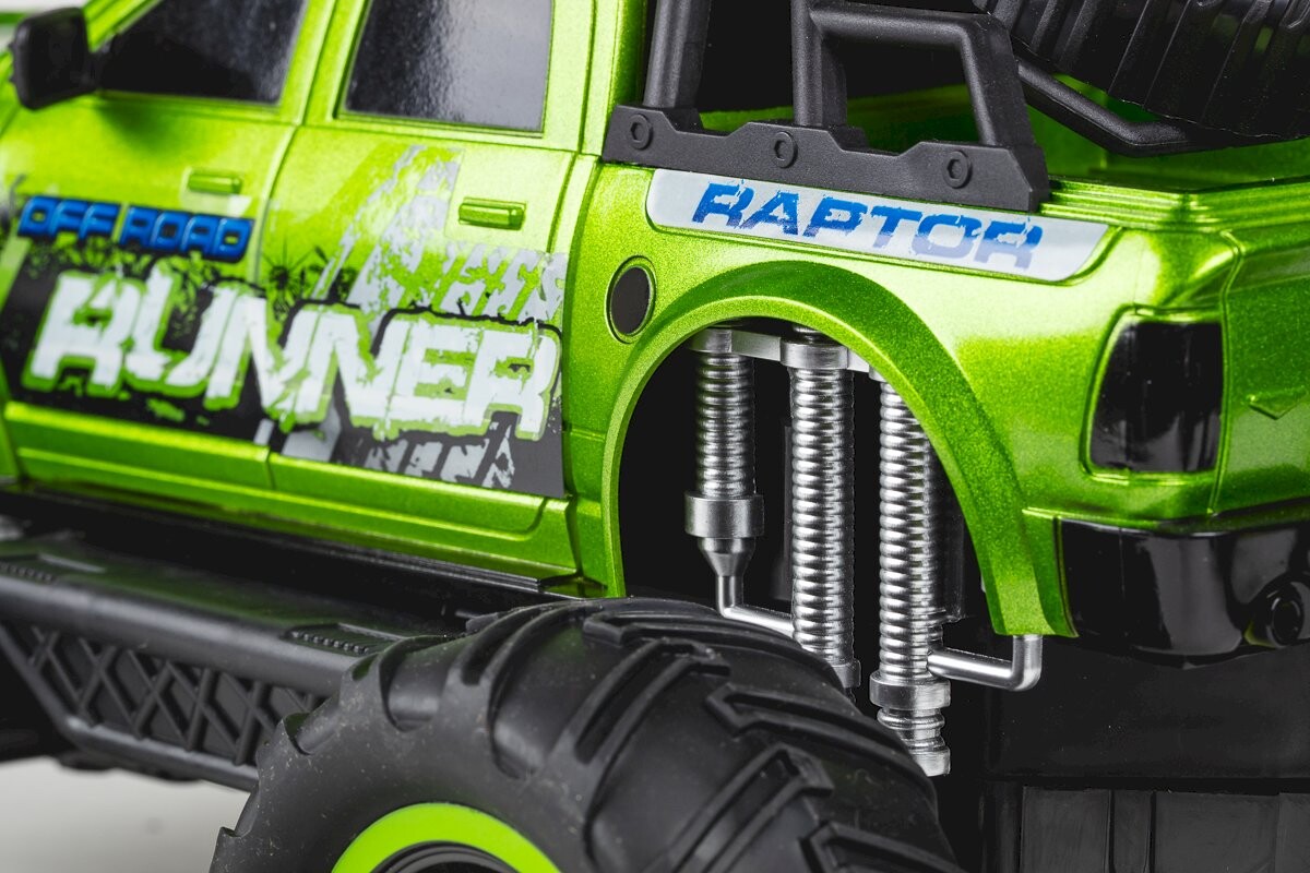 Fjernstyret Bil Med Lys - Raptor Runner Dirt Stars - 1 12 - Grøn