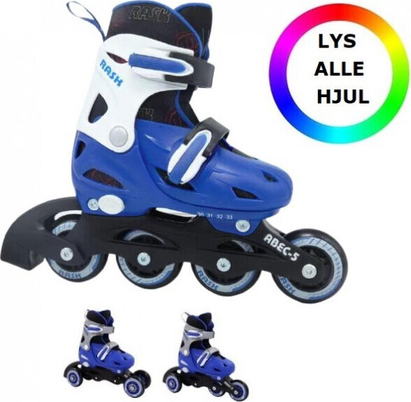 Rask - Rulleskøjter 3-I-1 Med Led Lys I Hjul Str 30-33 - 18 50 - 21 Cm -