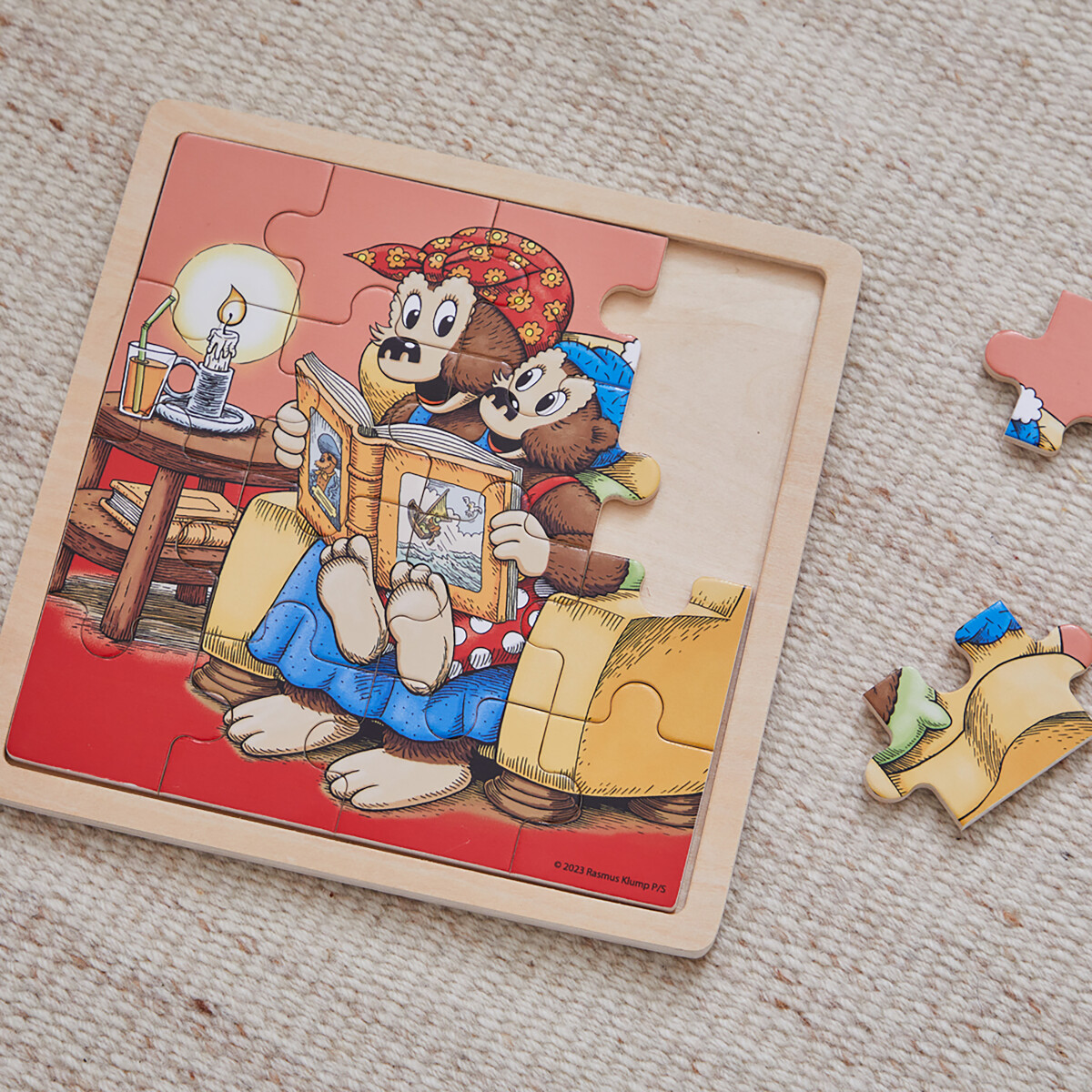 Rasmus Klump Puslespil - Højtlæsning - Træ - 16 Brikker