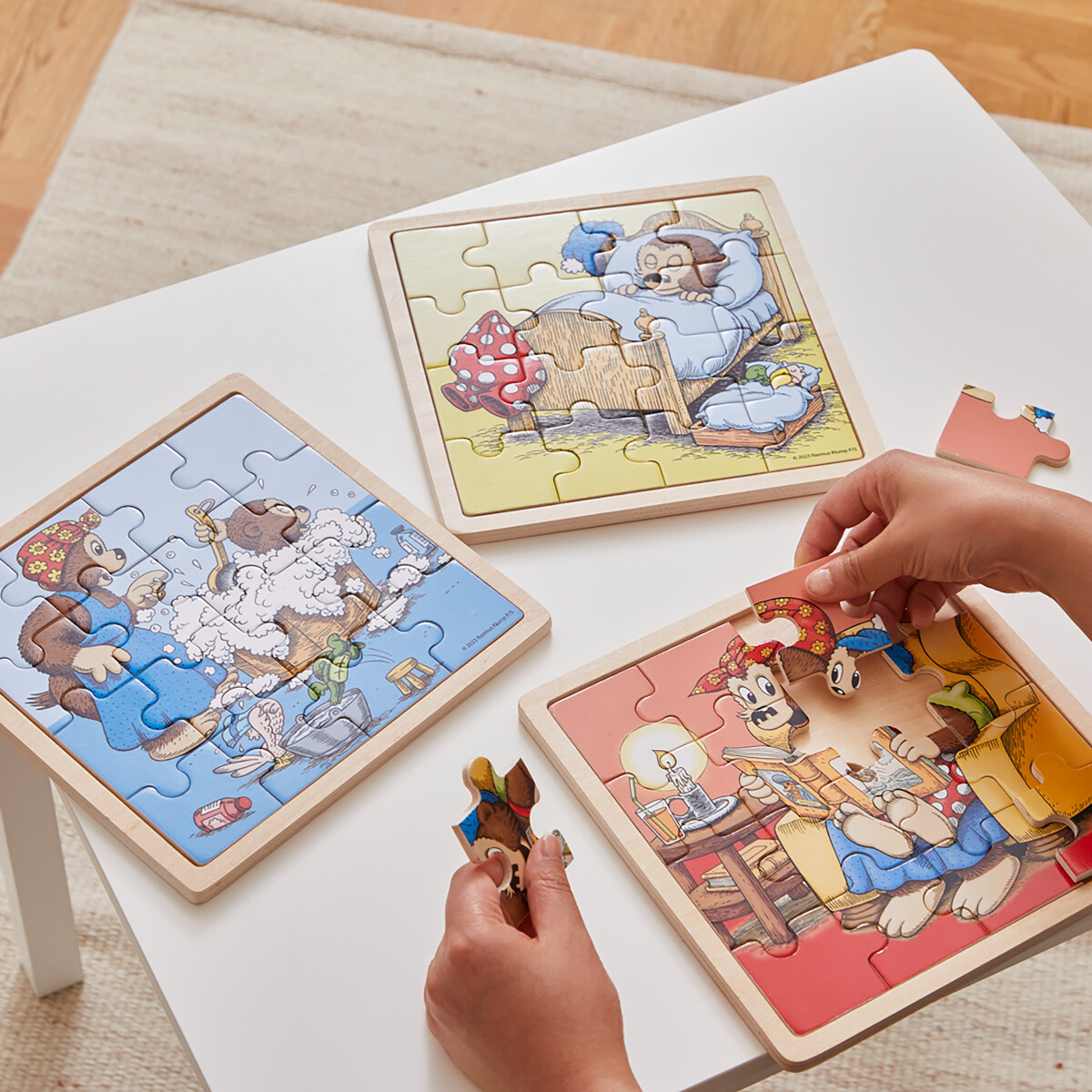 Rasmus Klump Puslespil - Højtlæsning - Træ - 16 Brikker