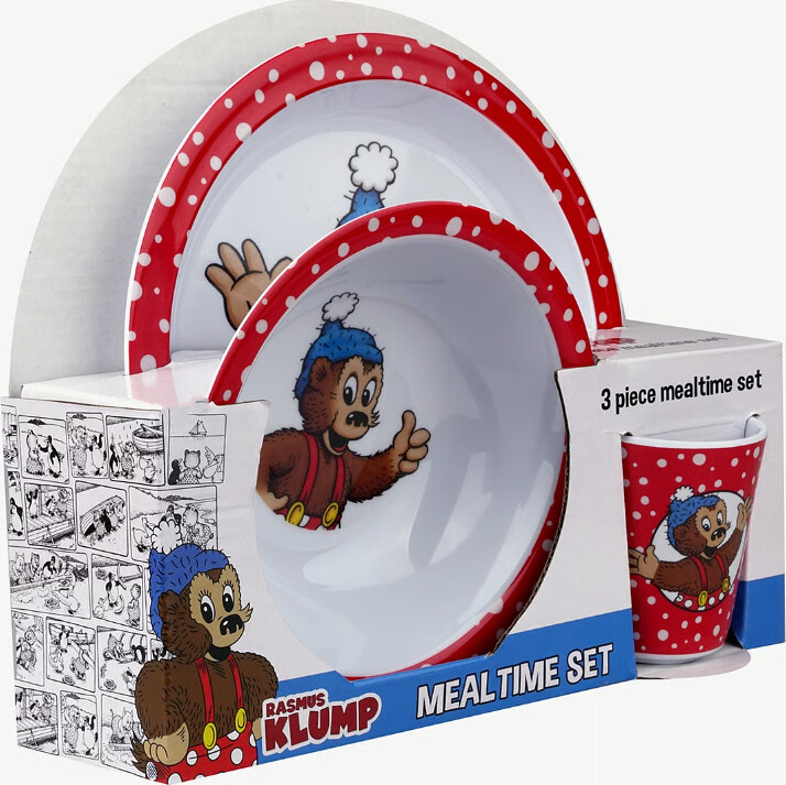 Rasmus Klump - Spisesæt I Melamin - 3 Stk - Barbo Toys
