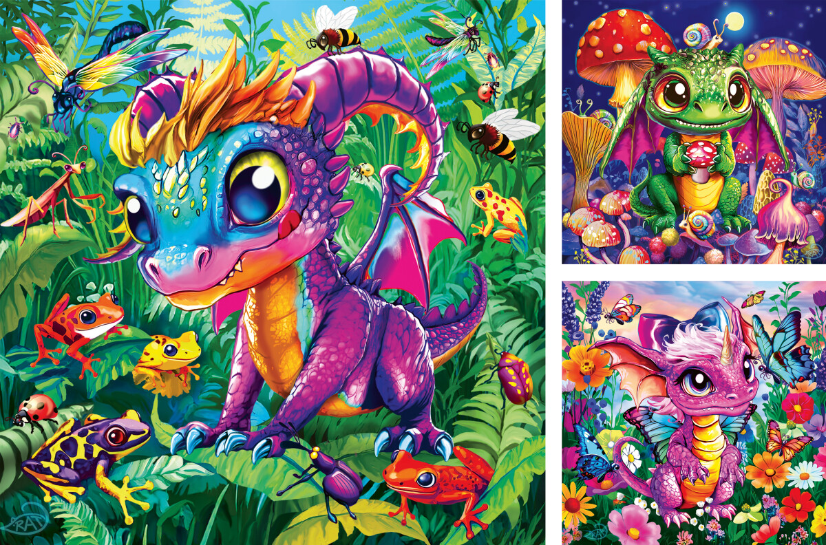Ravensburger - Baby Garden Dragons Puslespil - 3X49 Brikker
