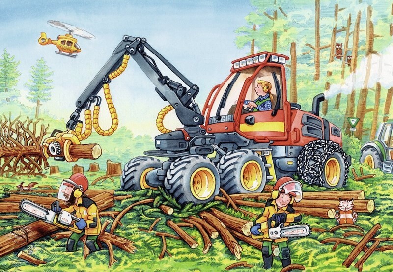 Ravensburger Puslespil - Gravemaskine - 2X24 Brikker