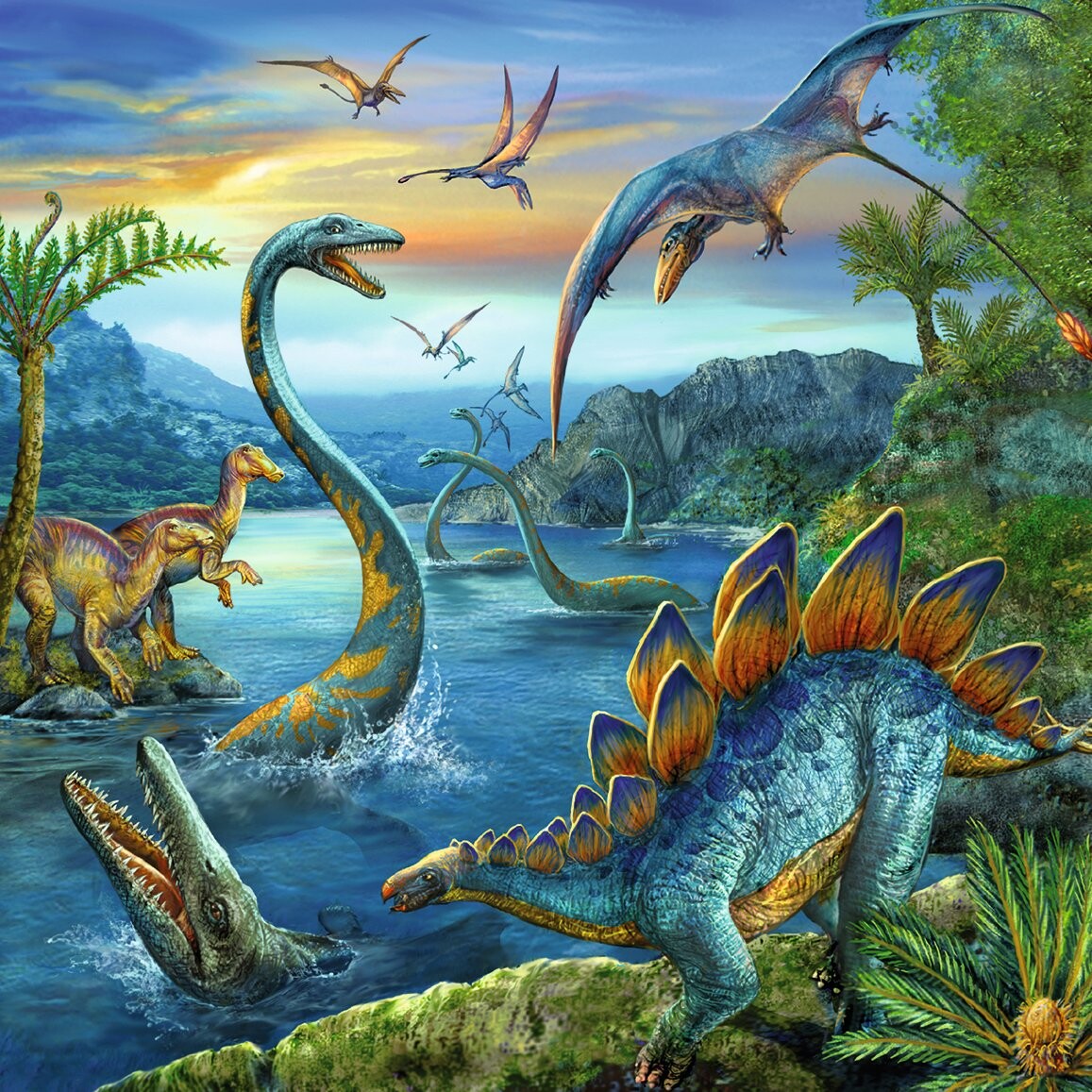 Dinosaur Puslespil - 3X49 Brikker - Ravensburger