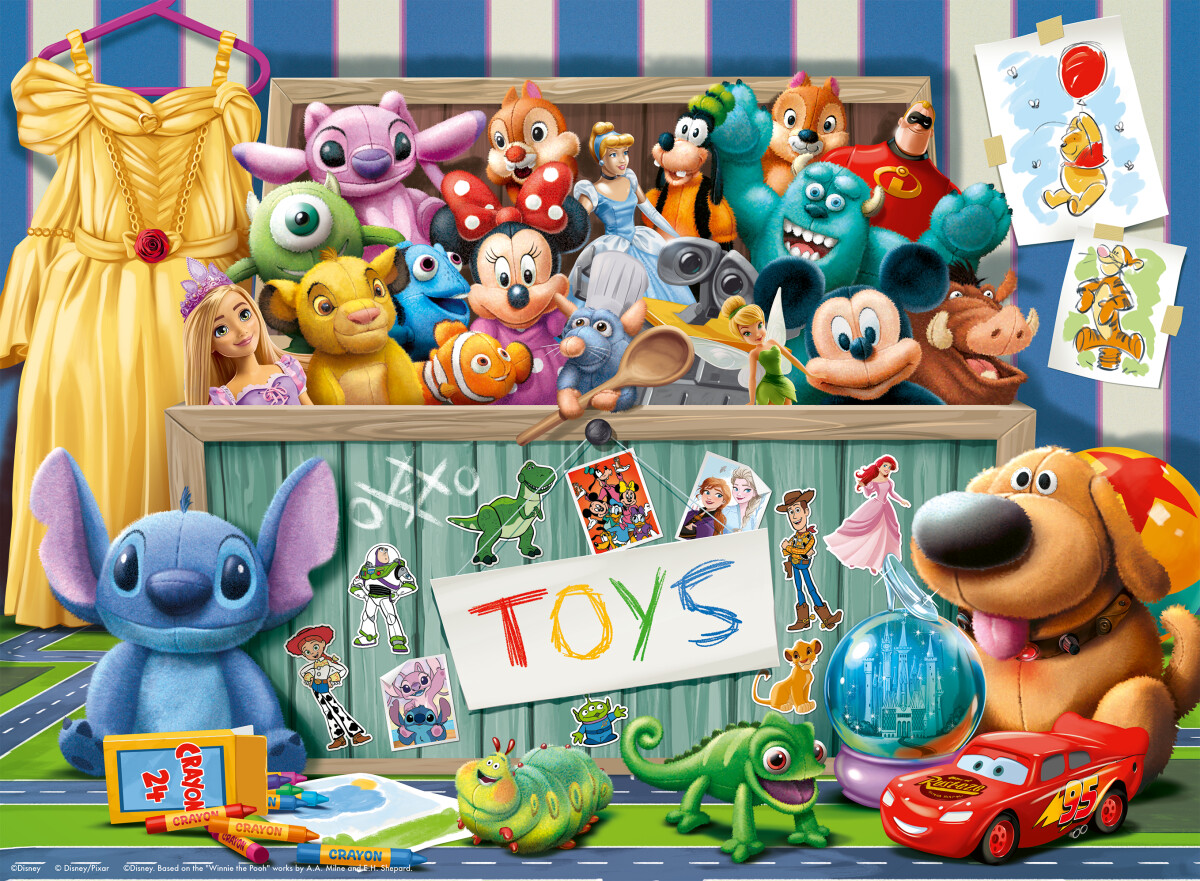 Ravensburger - Disney Pixar Multicharacter - 100 Xxl Brikker