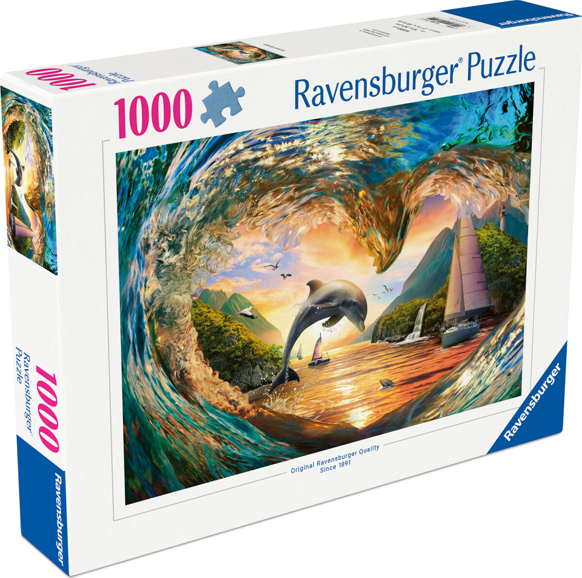 Ravensburger - Dolphin S Heart Leap Puzzle - 1000 Brikker - Delfin
