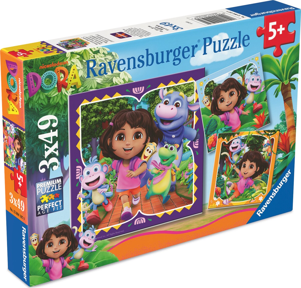 Ravensburger Puslespil - 3X49 Brikker - Dora Udforskeren