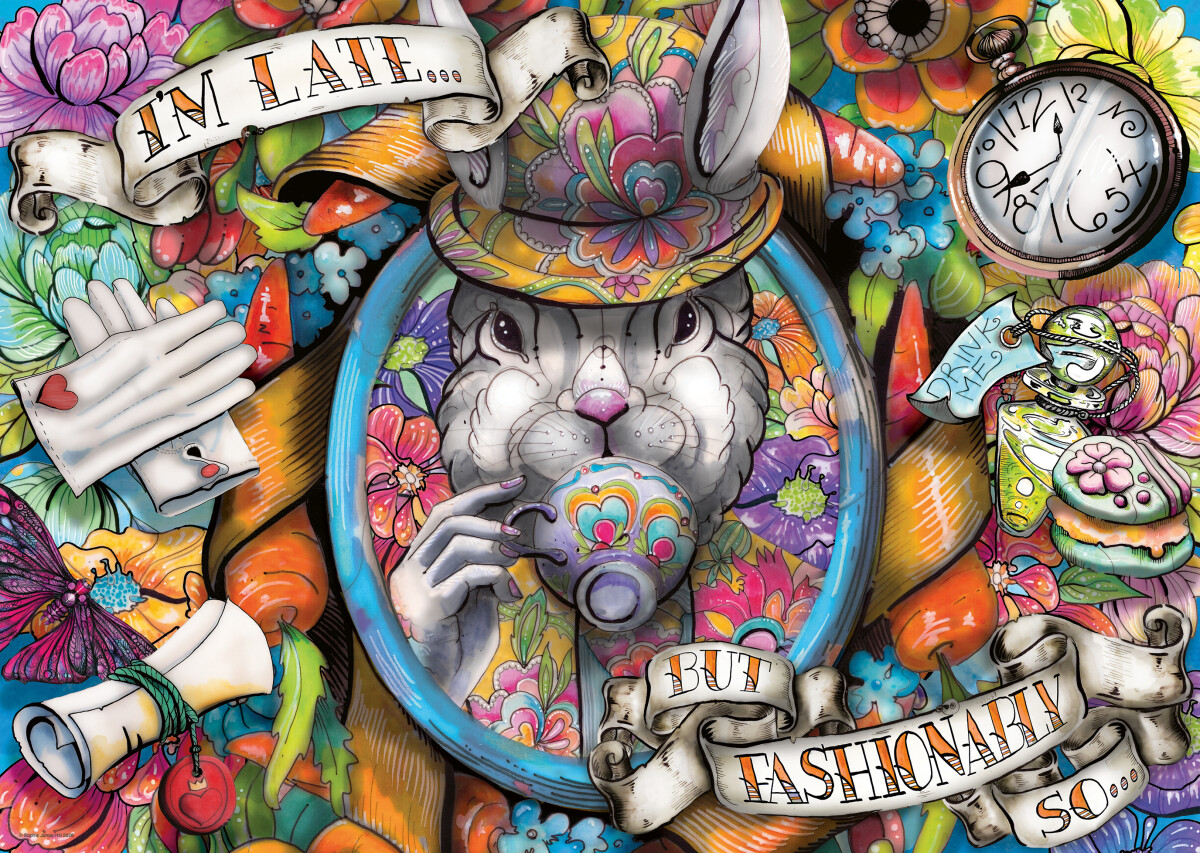 Ravensburger - Fashionably Late Puzzle - 1000 Brikker - Kanin