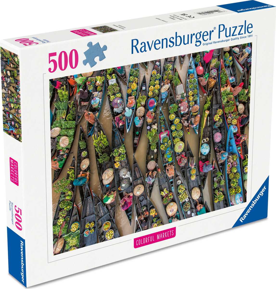 Ravensburger - Floating Market Indonesia Puslespil - 500 Brikker