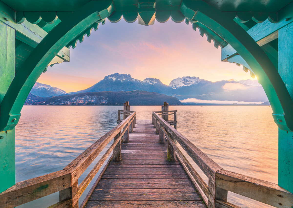 Ravensburger - Footbridge At Lac D Annecy Puzzle - 1000 Brikker