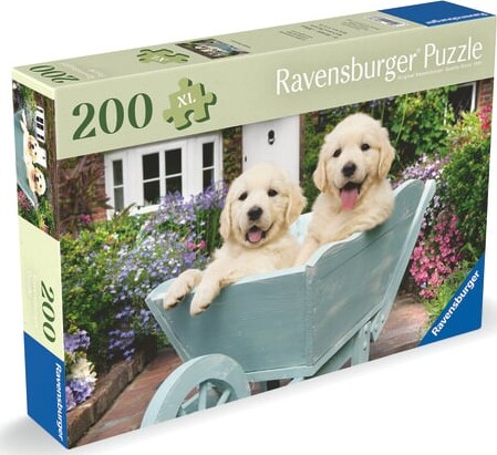 Ravensburger Puslespil - Golden Retriever Hunde - 200 Brikker
