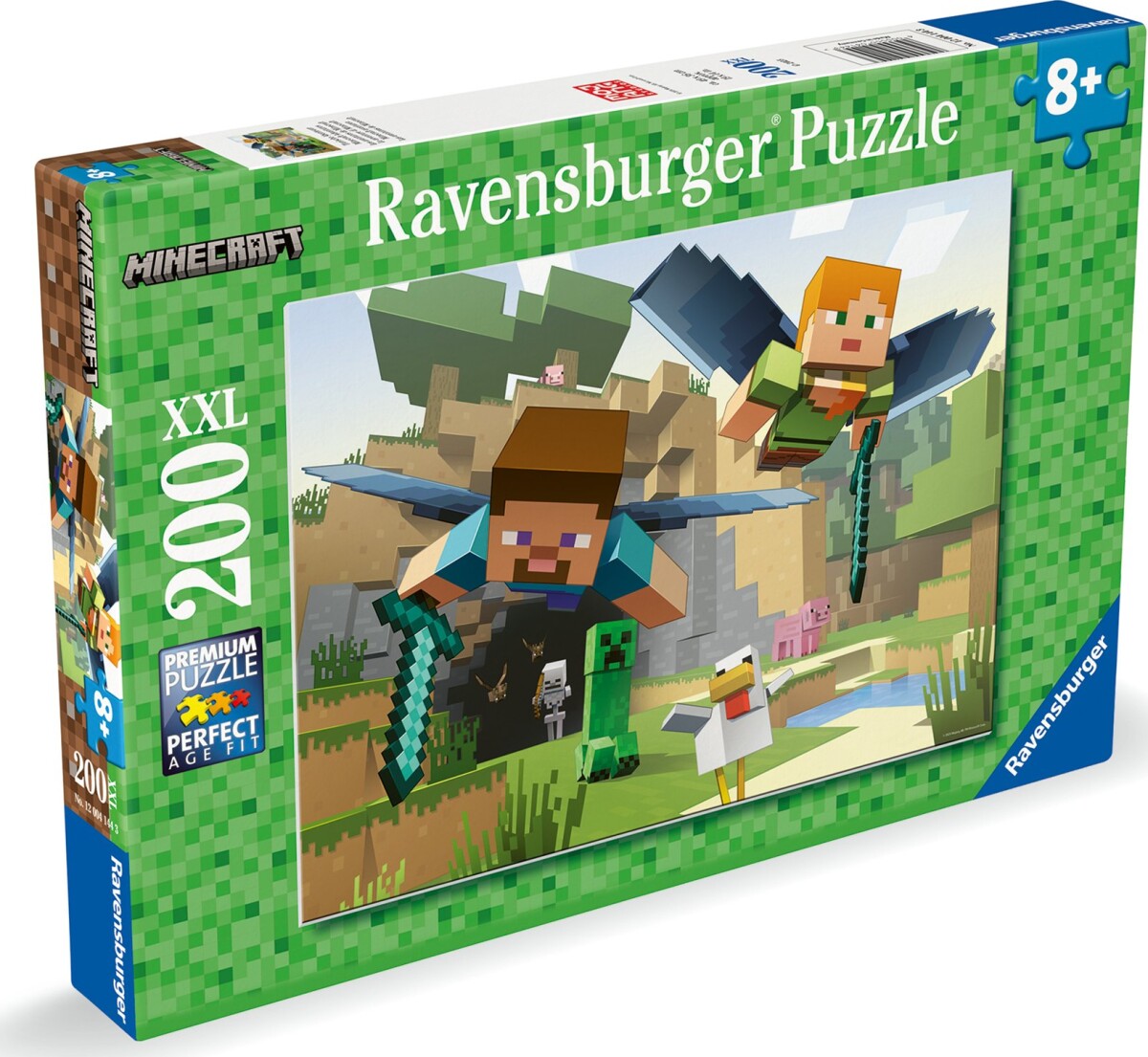 Ravensburger Puslespil - Minecraft - Xxl - 200 Brikker