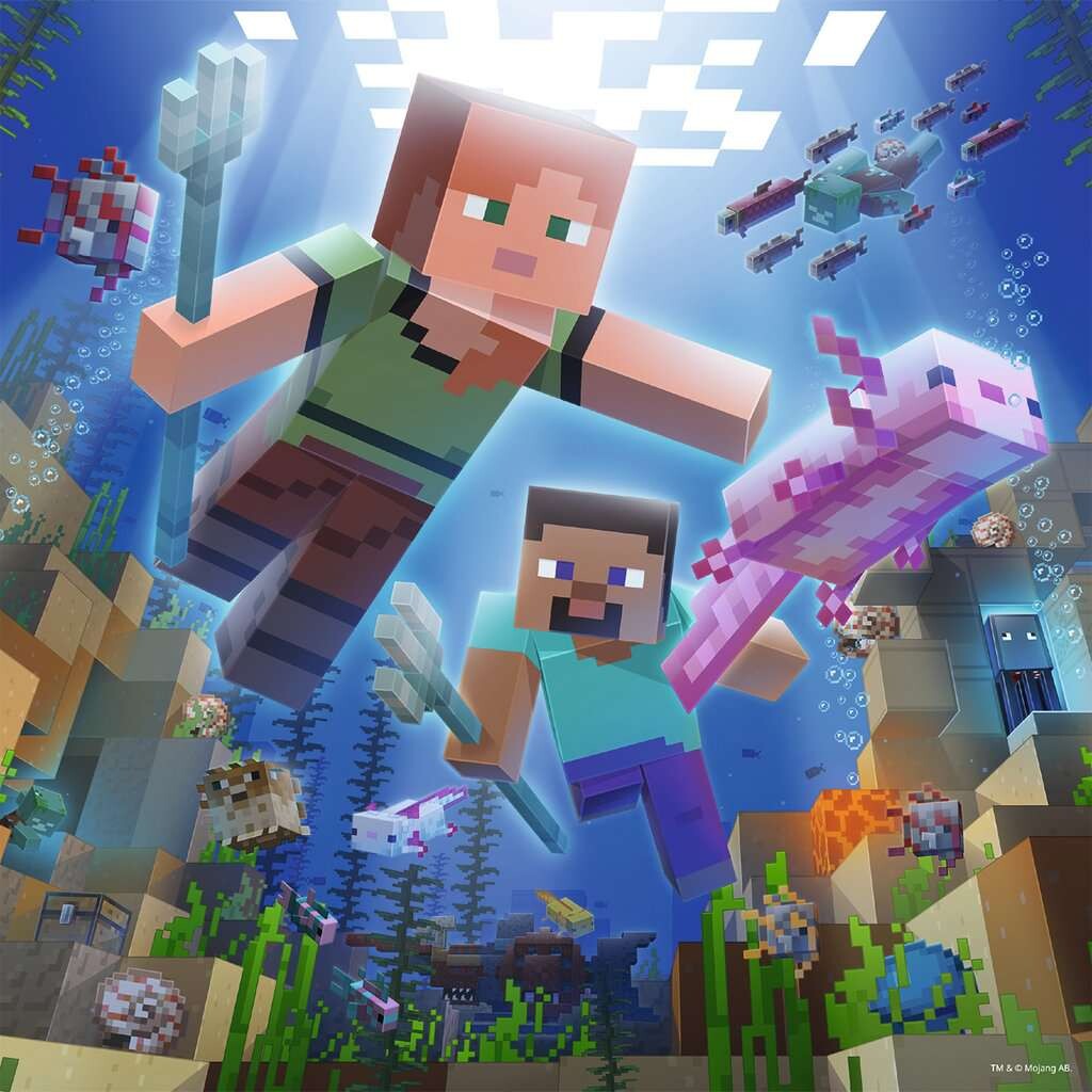 Minecraft Puslespil - Biomes - 3X49 Brikker - Ravensburger