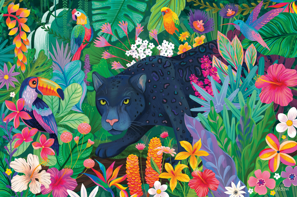 Ravensburger - Panther In Flowery Jungle Puslespil - 3000 Brikker