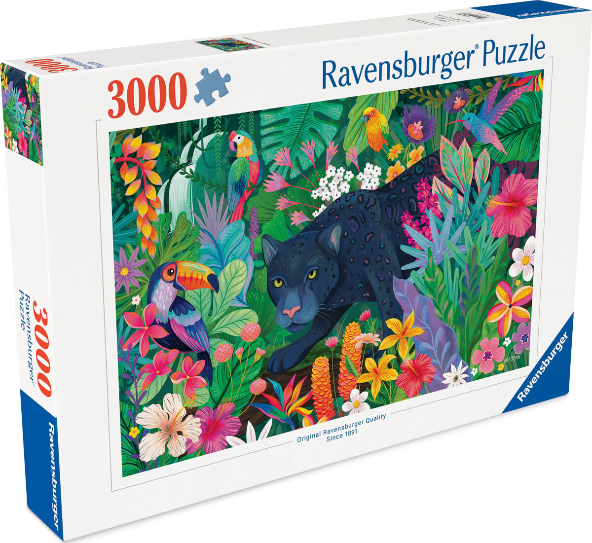 Ravensburger - Panther In Flowery Jungle Puslespil - 3000 Brikker