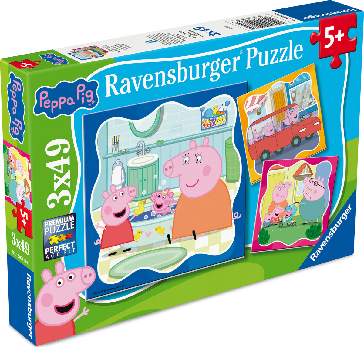 Ravensburger - Peppa Pig Puzzles - 3X49 Brikker - Gurli Gris