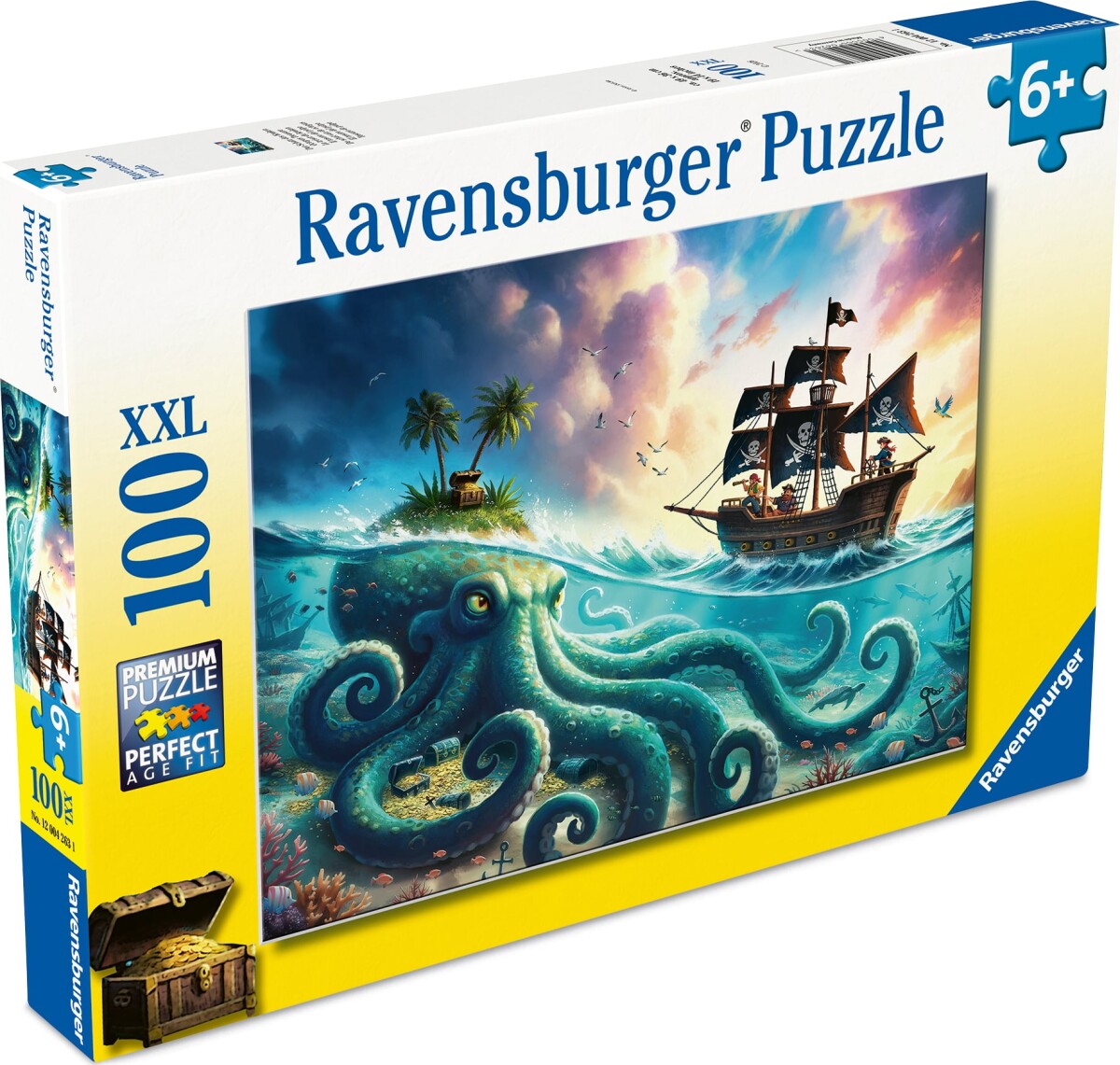 Ravensburger - Pirate Treasure Puslespil - 100 Xxl Brikker