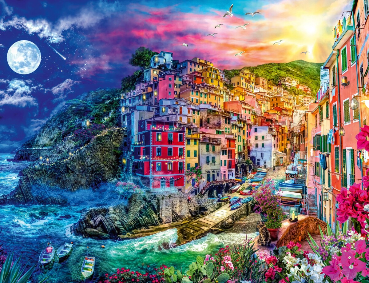 Ravensburger Puslespil - Farverige Cinque Terre - 2000 Brikker
