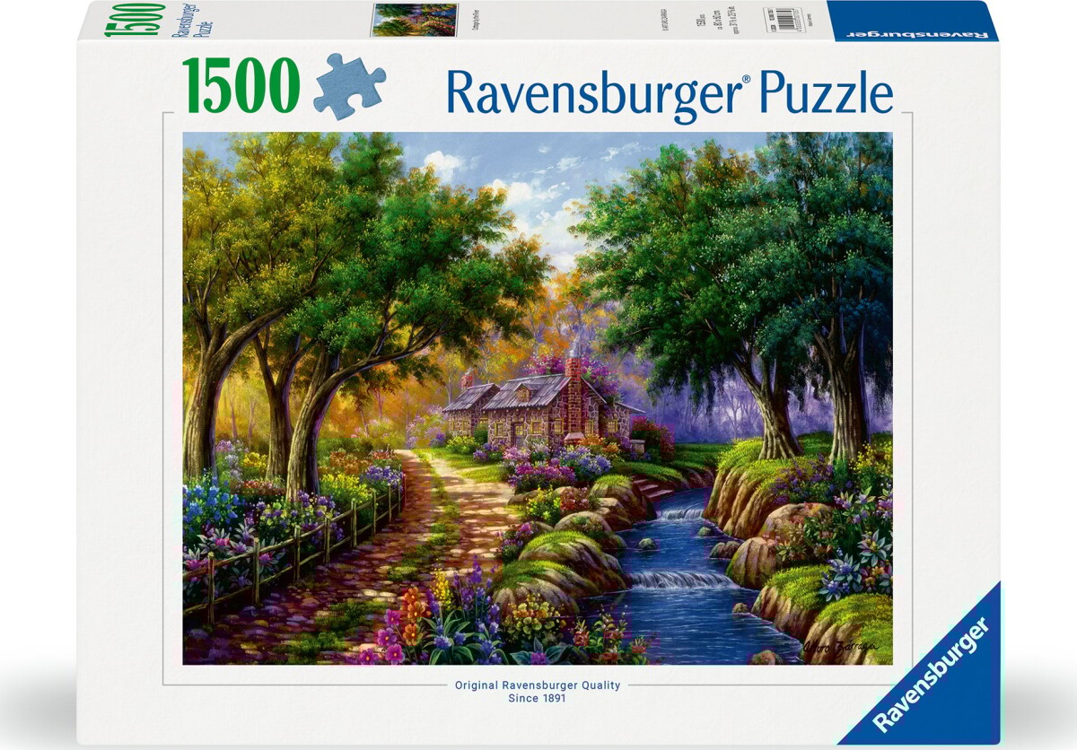 Ravensburger Puslespil - 1500 Brikker - Hytte Ved Åen