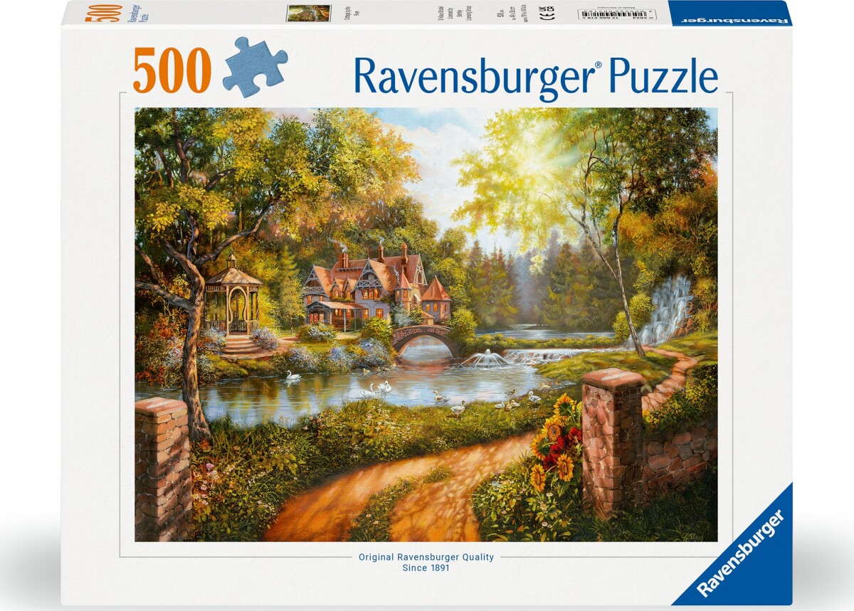 Ravensburger Puslespil - 500 Brikker - Hytte Ved Åen