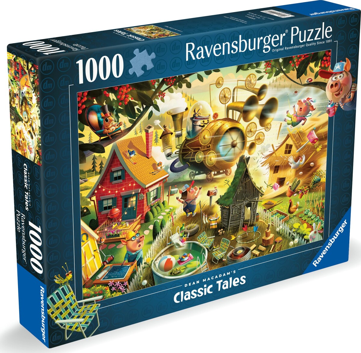 Ravensburger Puslespil - Look Out Little Pigs - 1000 Brikker