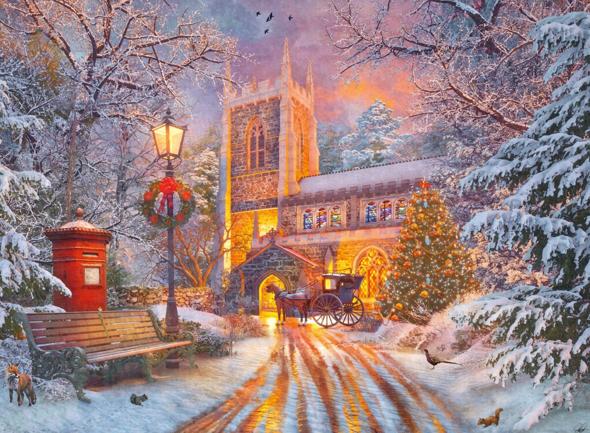 Ravensburger Puslespil - Glow In The Dark - Magisk Jul - 500 Brikker