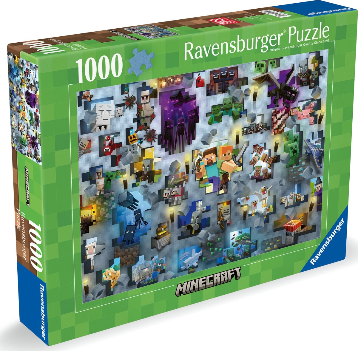 Minecraft Puslespil - Mobs - 1000 Brikker - Ravensburger