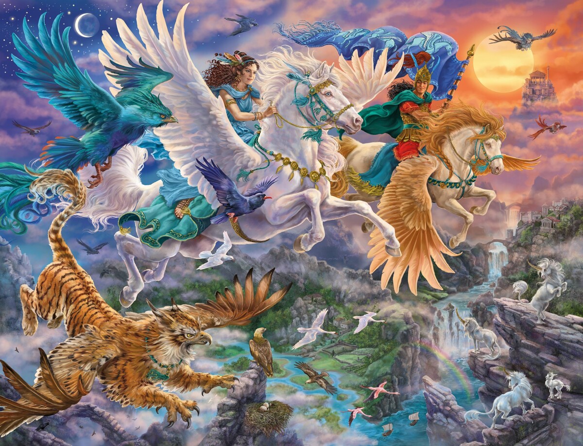Ravensburger Stolzer Pegasus - Set Pittura Con Numeri Per Bambini 7+ Con Cornice E 15 Colori Acrilici - 3