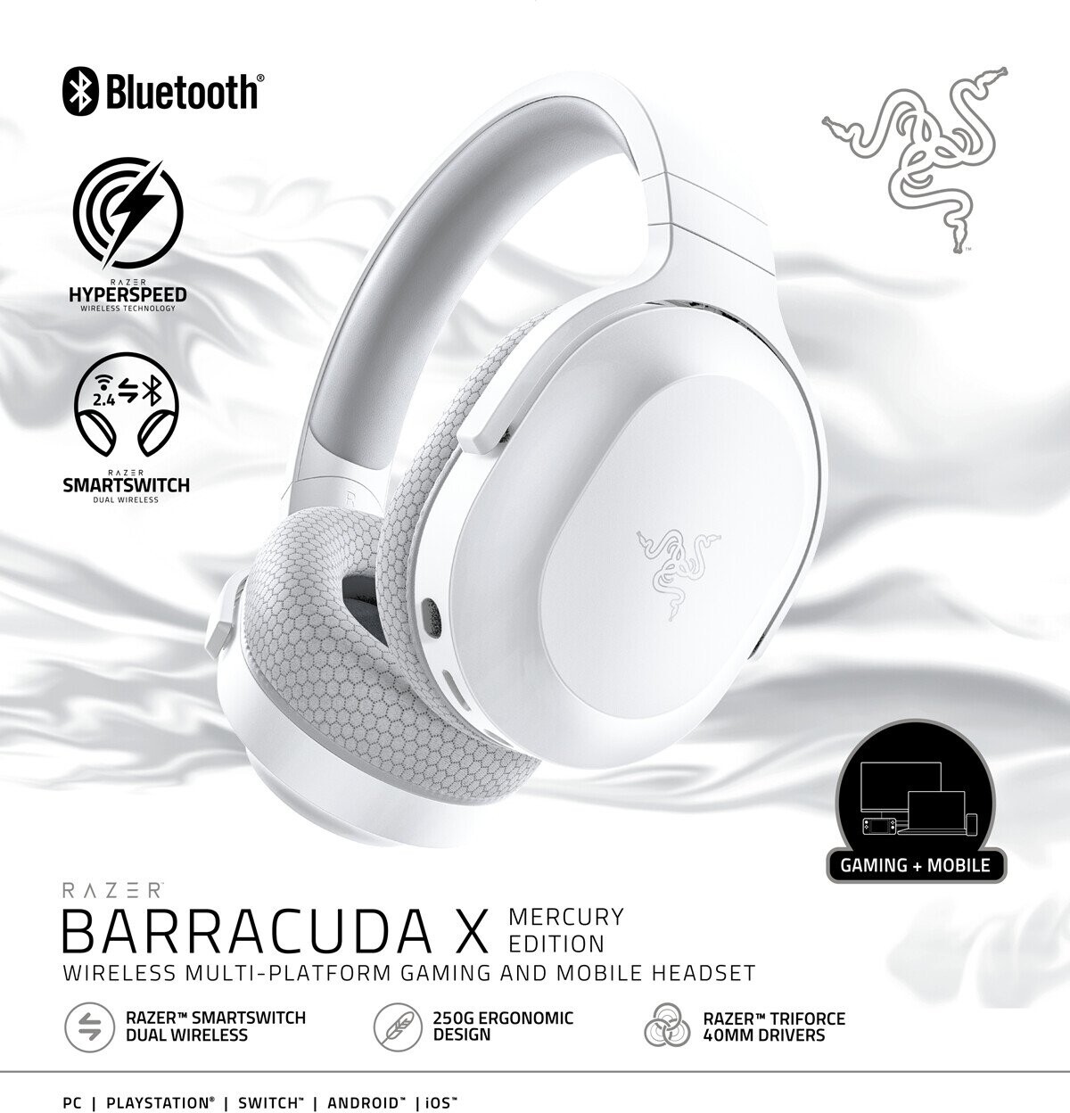 Razer - Barracuda X Wireless Gaming Høretelefoner - Mercury