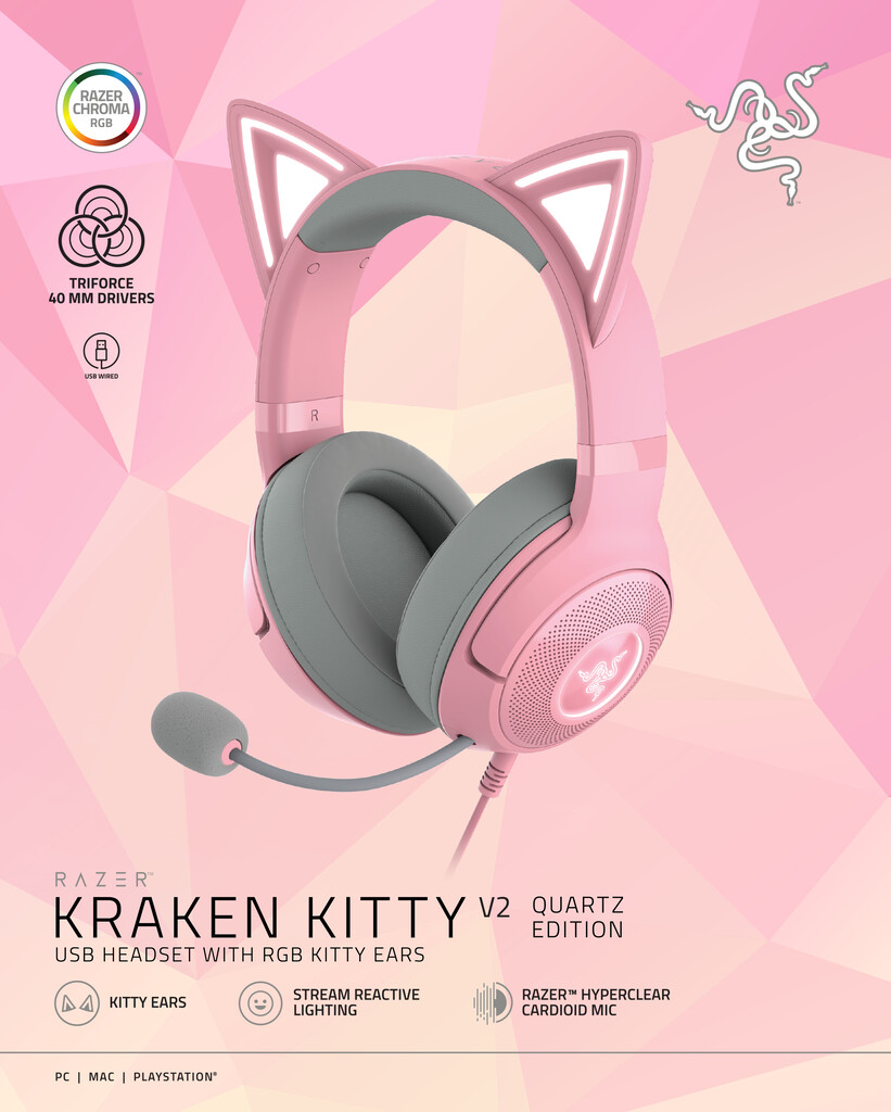 Razer - Kraken Kitty V2 - Quartz