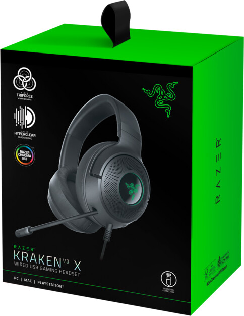 Razer - Kraken V3 X Usb Ultra-Light Gaming Høretelefoner