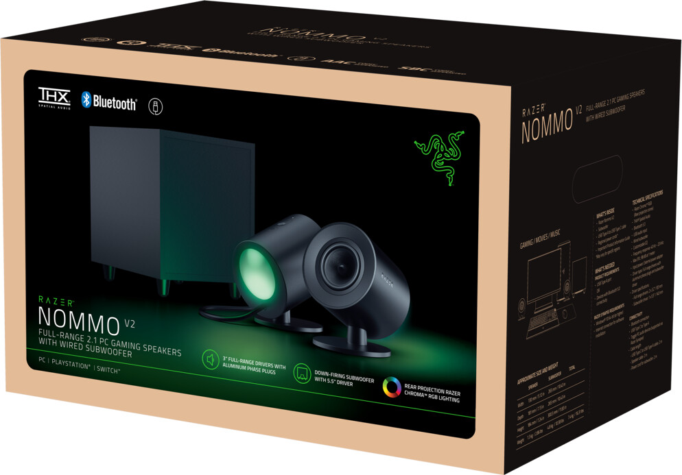 Razer - Nommo V2 - Gaming Speakers With Subwoofer