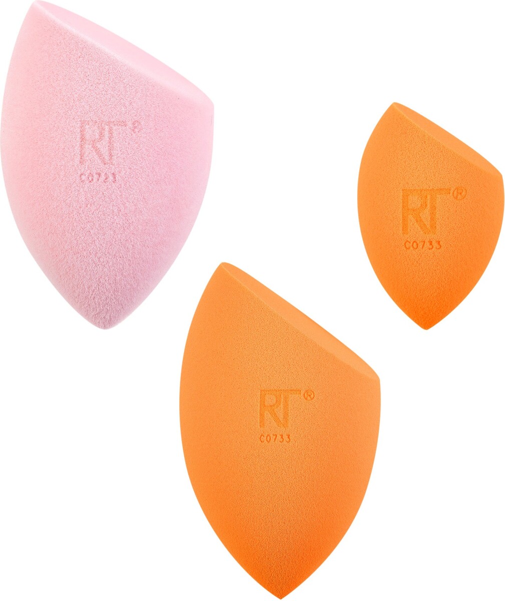 Real Techniques - Ultimate Sponge Trio - Orange Og Rosa - 3 Stk