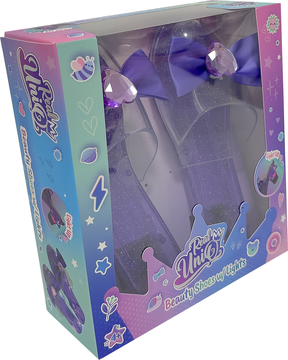 Real Uniq - Beauty Sko Med Lysende Hæle - Pink Purple Or Blue - 185 Cm