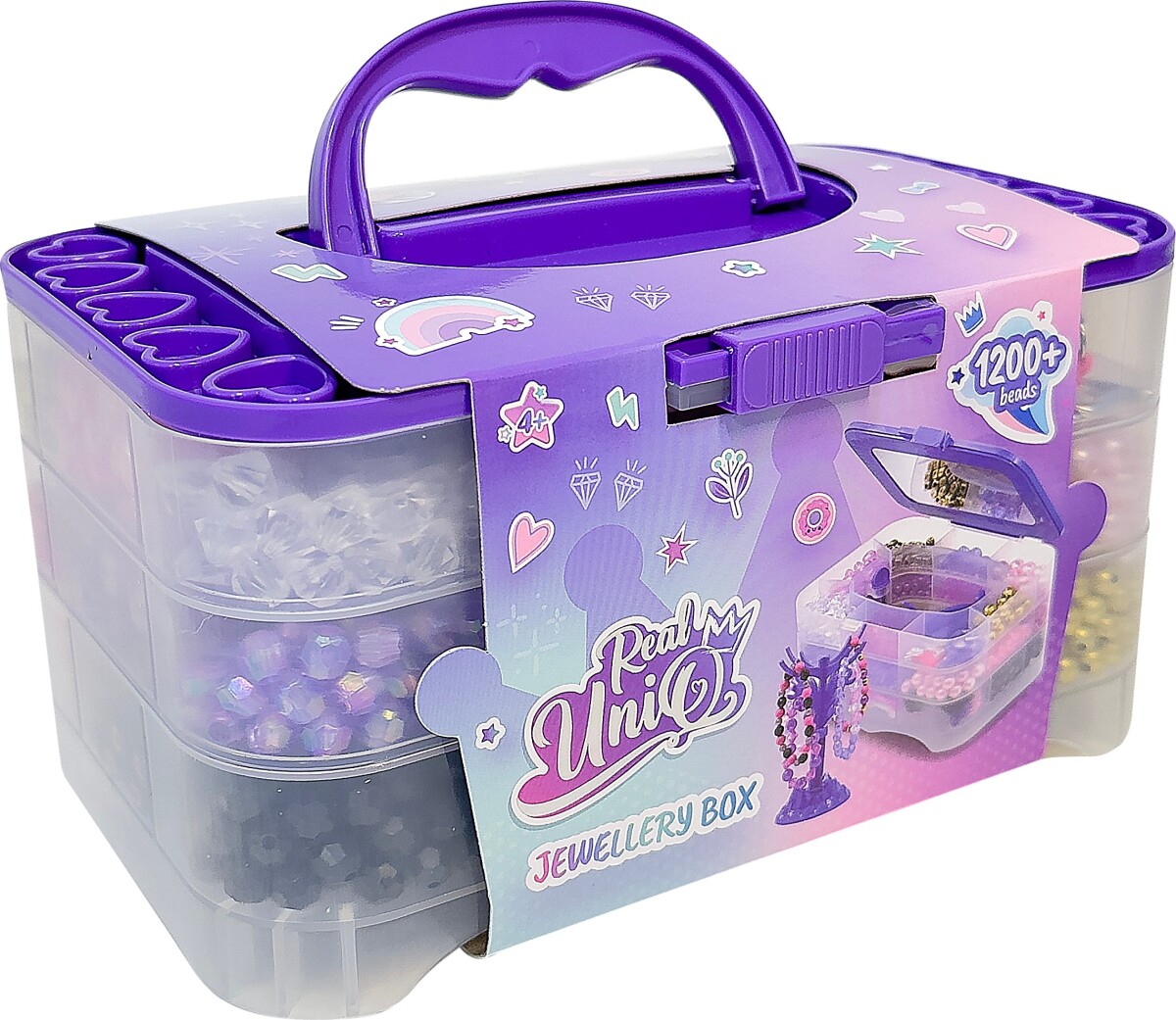 Real Uniq - Transportable Boks Med 1200 Perler - 30516