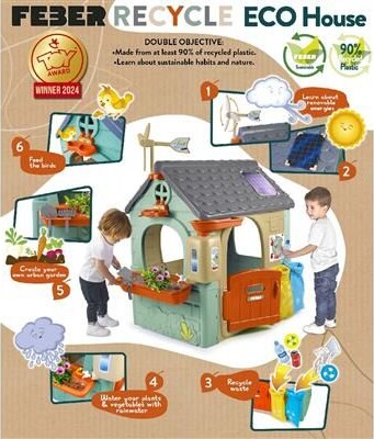 Feber - Udendørs Legehus I Plastik Til Børn - Recycle Eco House