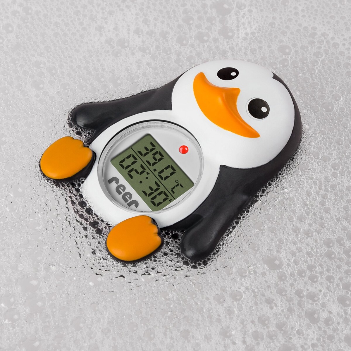 Reer - Badetermometer Pingu - Black White And Orange - 17 X 46 X 97 Cm