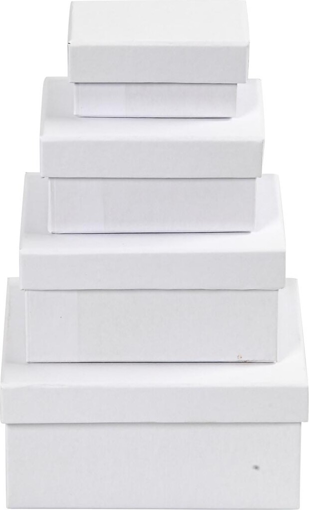 Rektangulære Æsker - H 3 5 4 5 5 5 6 5 Cm - Str 8 5X11 5 11X14 Cm - Hvid 